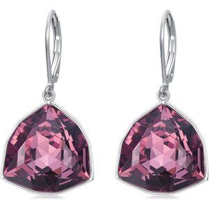 Sterling Silver Alexandrite Geometric Birthstone Dangle Drop Earring Jewelry
